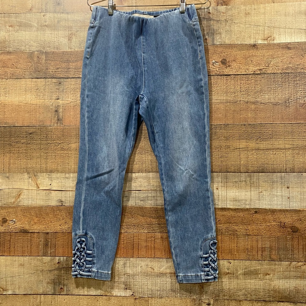 Soft Surroundings Pull On Cropped Light Wash Jeans Size Petite Small